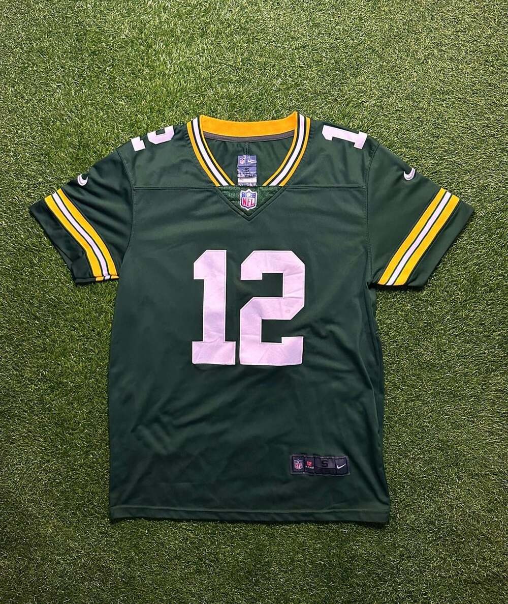 2010s Nike Green Bay Packers Aaron Rodgers Jersey.